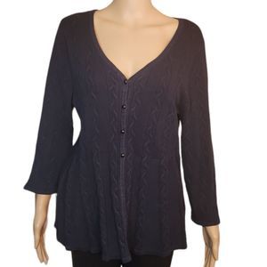 Croft & Barrow Sweater Cardigan Black Womens Size Large